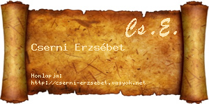 Cserni Erzsébet névjegykártya
